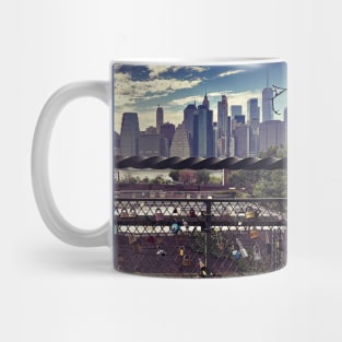 Manhattan Skyline Love Padlocks NYC Mug